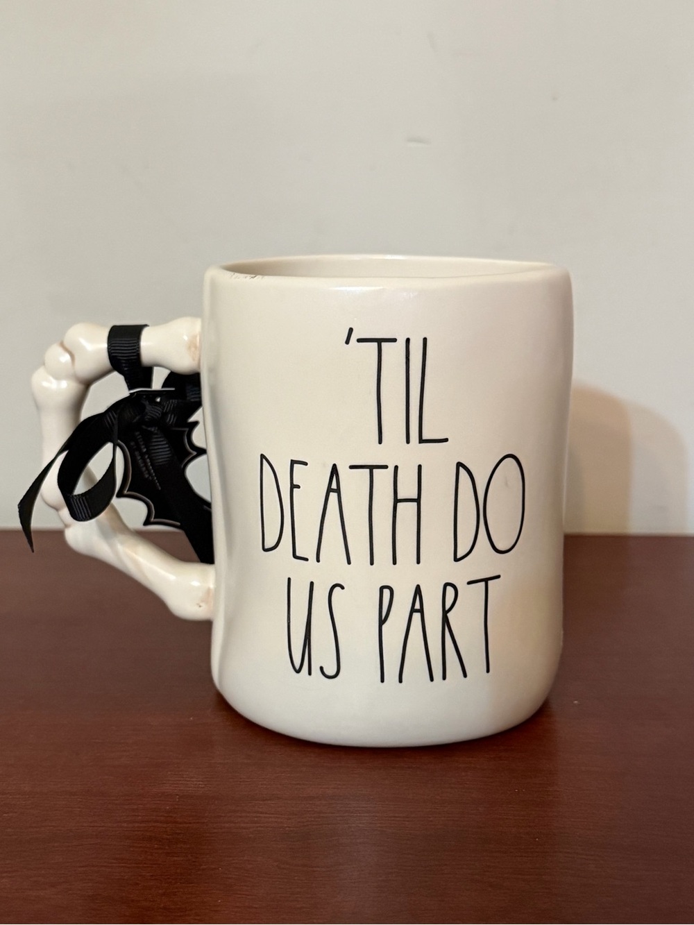 Rae Dunn Til Death Do Us Part Halloween Mug Skeleton Handle Artisan Collection